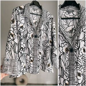 HABITAT PALM BEACH FLORAL SWING SHIRT LARGE WHITE